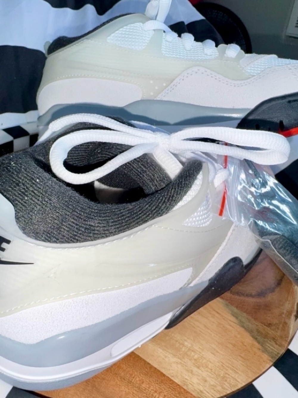Jordan 4 Athletic Sneakers in White and Gray.Brand new
